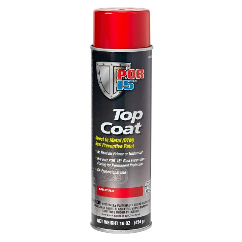 POR - 15 46118 Safety Red Top Coat DTM Paint, 16 oz - VirtuColor Supply