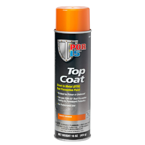 POR-15 46218 Safety Orange Top Coat DTM Paint, 16 oz