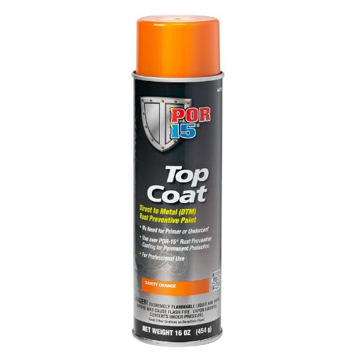 POR - 15 46218 Safety Orange Top Coat DTM Paint, 16 oz - VirtuColor Supply