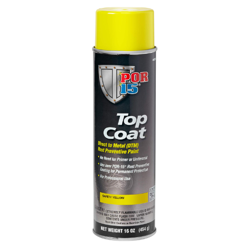 POR-15 46318 Safety Yellow Top Coat DTM Paint, 16 oz