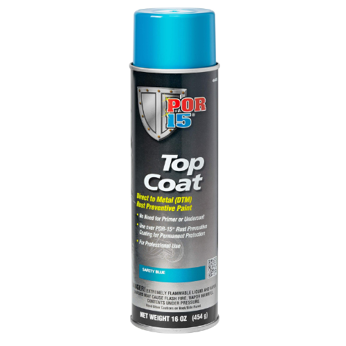 POR-15 46418 Safety Blue Top Coat DTM Paint, 16 oz