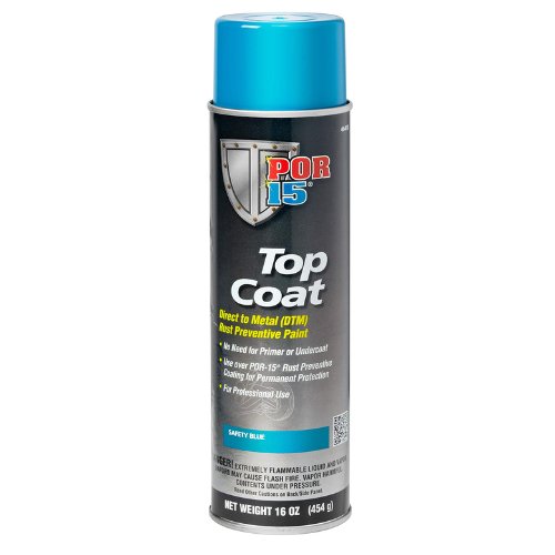 POR - 15 46418 Safety Blue Top Coat DTM Paint, 16 oz - VirtuColor Supply