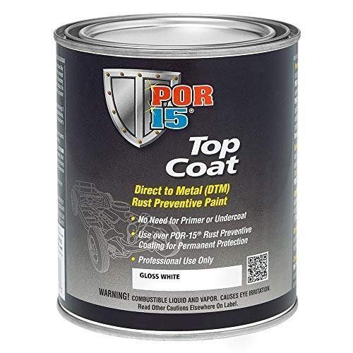 POR-15® 46801 White Top Coat DTM Paint, 1 Gal