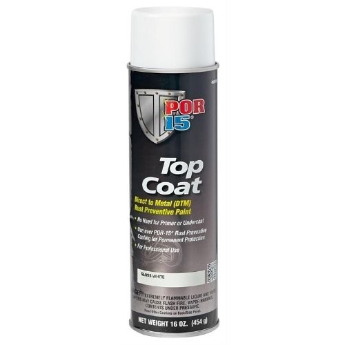 POR - 15® 46818 White Top Coat DTM Paint, 14 oz Aerosol Can - VirtuColor Supply