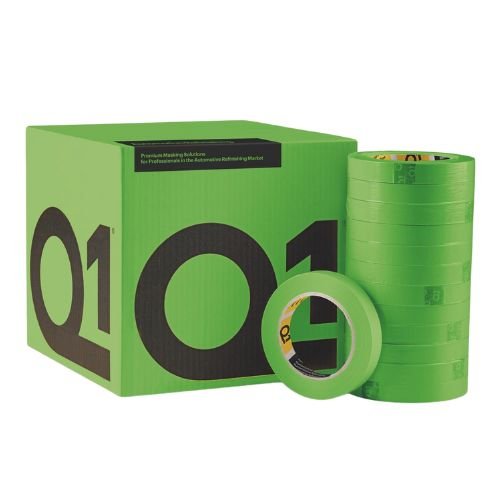 Q1 18 mm (3/4") High Performance Green Masking Tape, Case of 48 - VirtuColor Supply