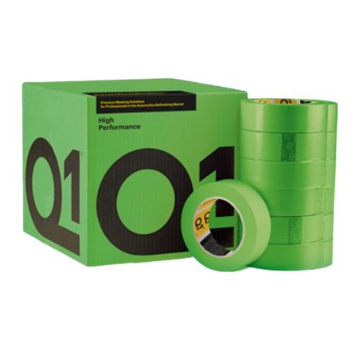 Q1 36 mm (1.5") High Performance Green Masking Tape, Case of 24 - VirtuColor Supply