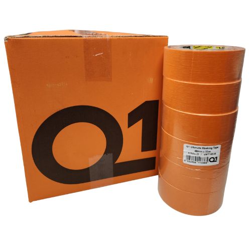 Q1 48 mm (2.0") Ultimate Orange Masking Tape, Case of 24 - VirtuColor Supply