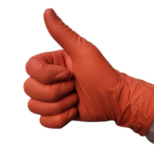 Raxwell PRO XL Orange Nitrile Gloves 8.5mil, 1 Pair - VirtuColor Supply