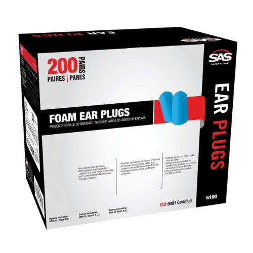 SAS 6100 Box of 200 Uncorded Blue Ear Plugs - VirtuColor Supply