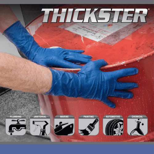 SAS Thickster XX-Large Ultra Thick Blue Latex Gloves, Box of 50