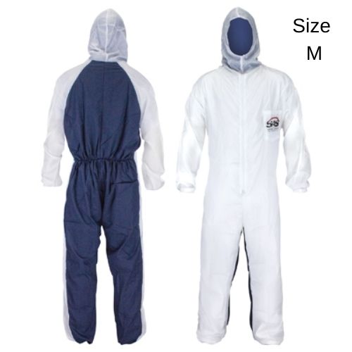 SAS 6937 Medium Moonsuit Coveralls, Paint Suit with Hood, White - VirtuColor Supply