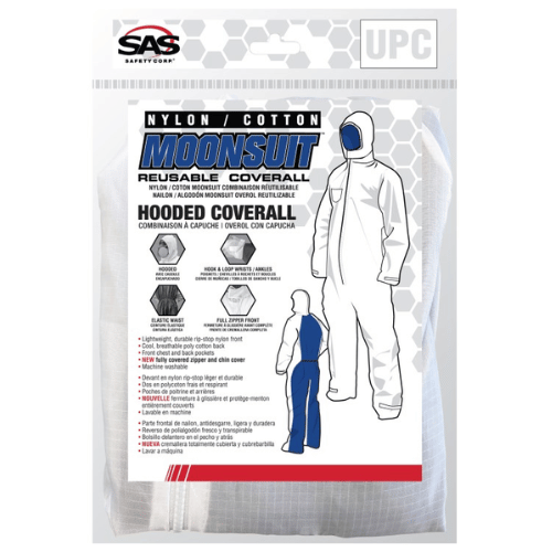 SAS® 6939 XL Moonsuit Coveralls, Paint Suit with Hood, White