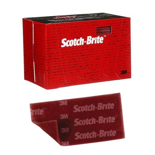 Scotch - Brite 64659 Red Non - Woven Durable Flex Hand Pad, 25 pcs - VirtuColor Supply