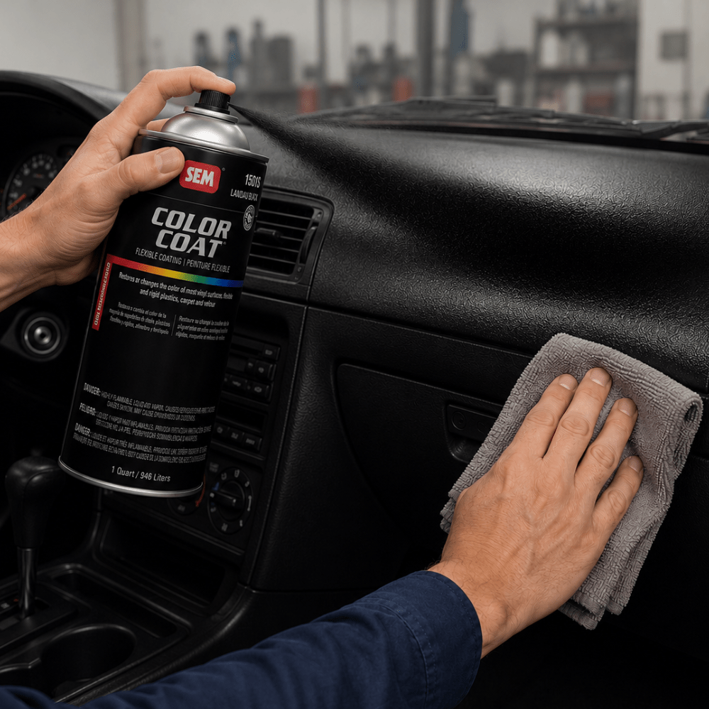 SEM 15016 Color Coat Landau Black, 1 Quart | Auto Interior Paint