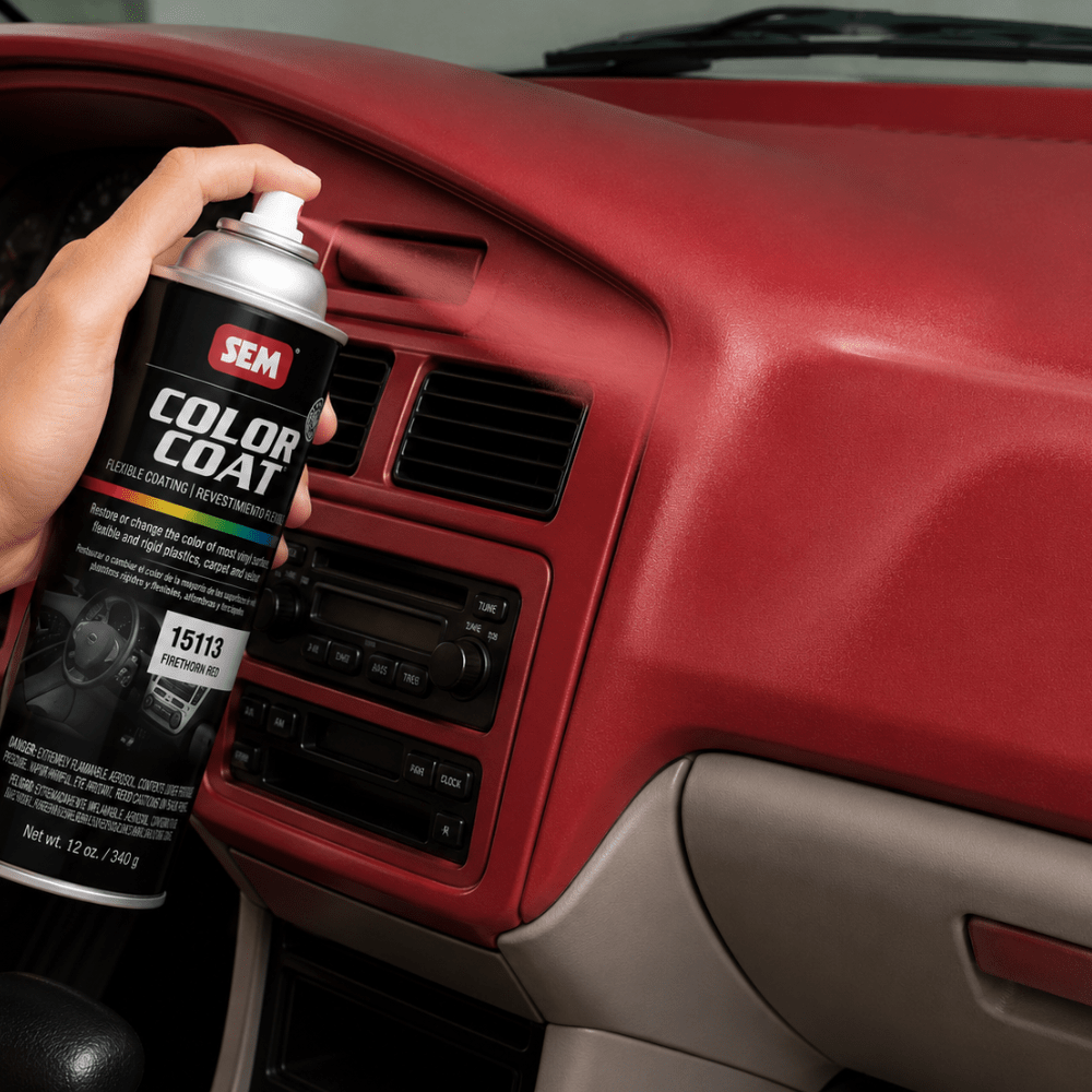 SEM 15113 Color Coat Firethorn Red, 16 oz | Aerosol | Auto Interior Paint