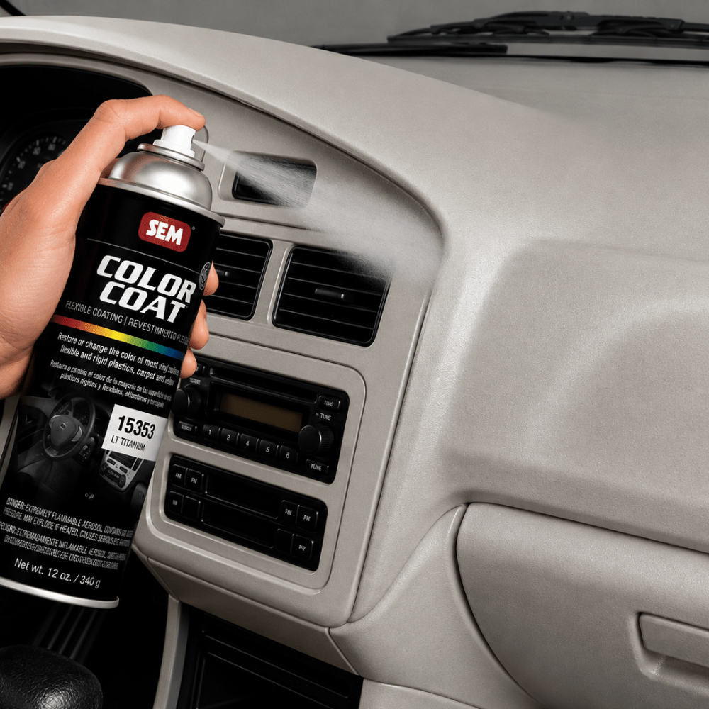 SEM 15353 Color Coat Lt Titanium, 16 oz | Aerosol | Auto Interior Paint