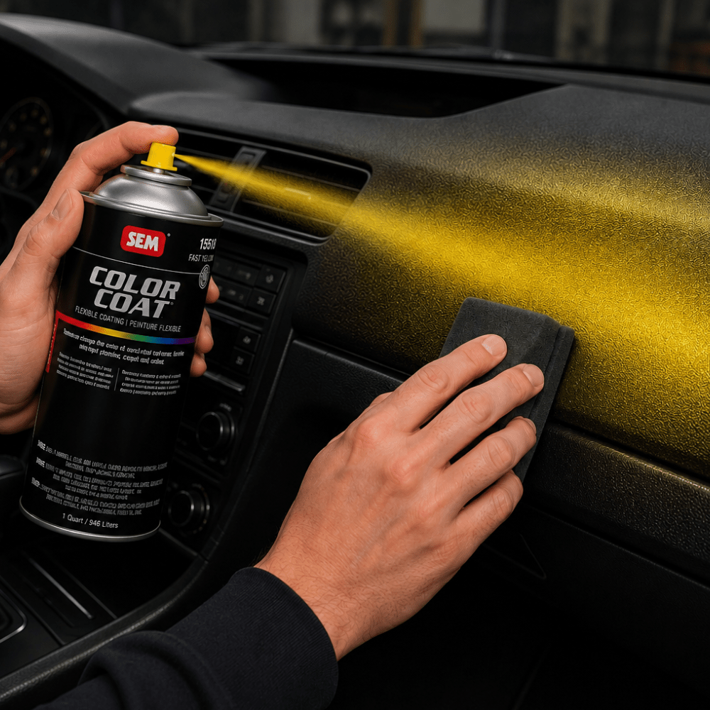 SEM 15516 Color Coat Fast Yellow, 1 Quart | Auto Interior Paint