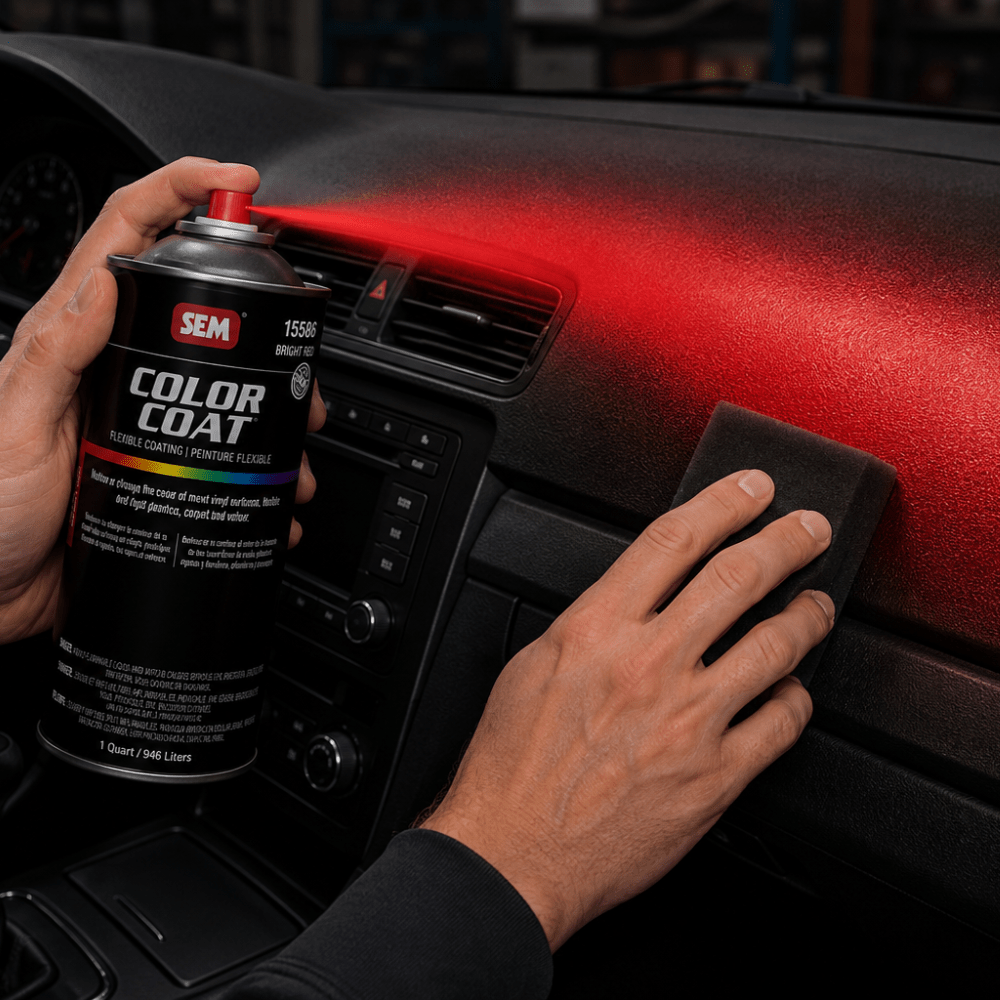 SEM 15586 Color Coat Bright Red, 1 Quart | Auto Interior Paint