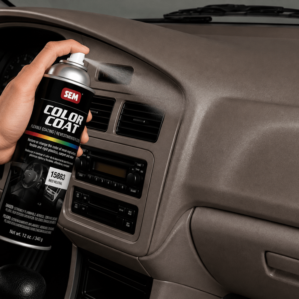 SEM 15883 Color Coat Med Neutral, 16 oz | Aerosol | Auto Interior Paint