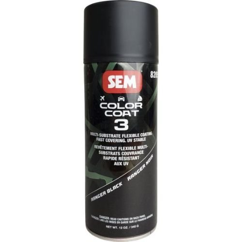 SEM 82053 Color Coat 3 Ranger Black, 16 oz | Aerosol | Auto Interior Paint