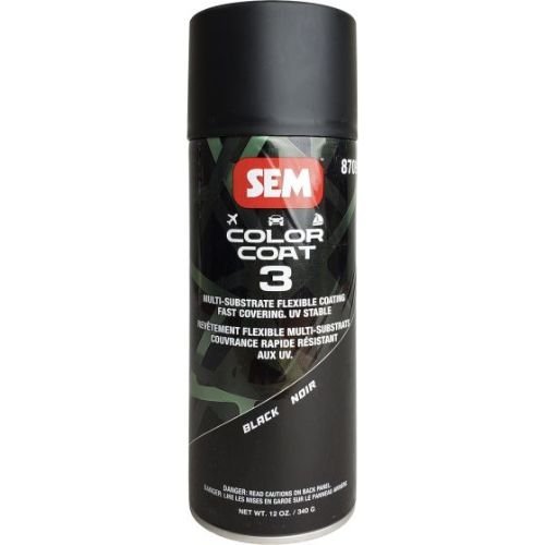 SEM 87093 Color Coat 3 Black, 16 oz | Aerosol | Auto Interior Paint