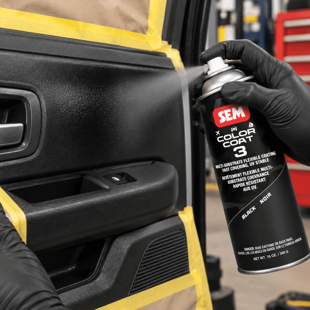 SEM 87093 Color Coat 3 Black, 16 oz | Aerosol | Auto Interior Paint