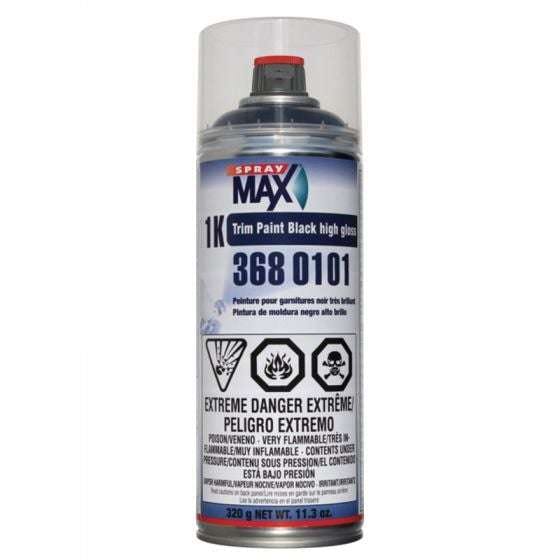 SprayMax® 3680101 1K Black Gloss Trim Paint, 11.3 oz - VirtuColor Supply