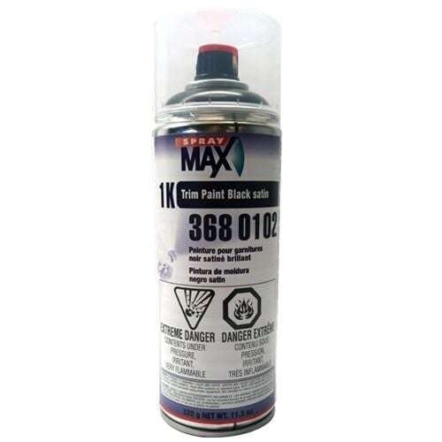 SprayMax® 3680102 1K Black Satin Trim Paint, 11.3 oz - VirtuColor Supply