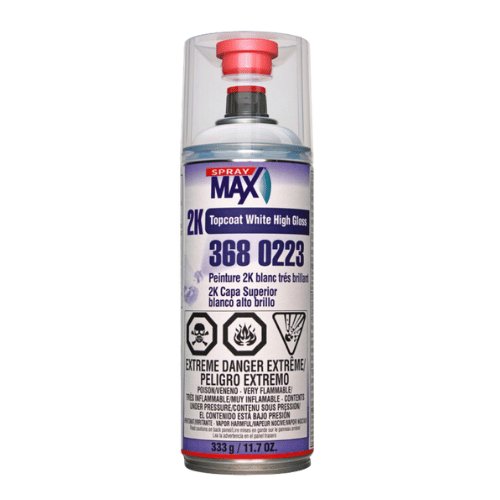 SprayMax® 3680223 2K DTM Topcoat, 12 oz High Gloss White - VirtuColor Supply