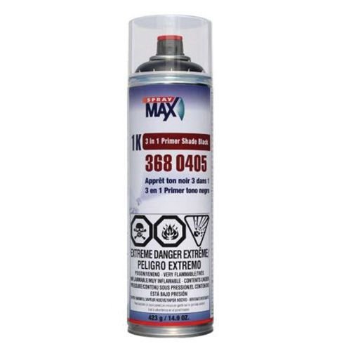 SprayMax 3680405 Black 3 in 1 Shade Primer, 14.9 oz Aerosol - VirtuColor Supply