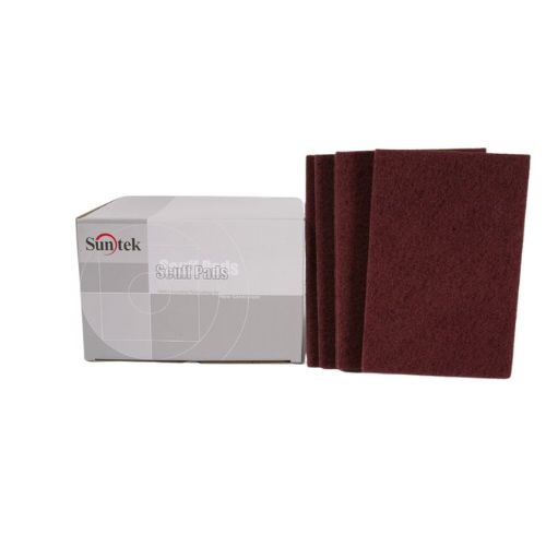 Sunmight 80100 Very Fine Maroon Scuff Pad, 6 in x 9 in - VirtuColor Supply