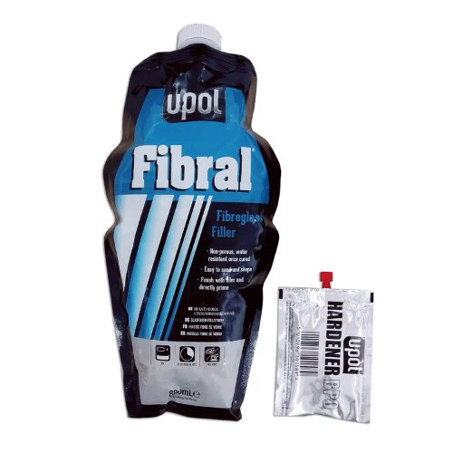 U - POL® FIBRAL UP0754 Yellow Fiberglass Filler, 1 L Can - VirtuColor Supply