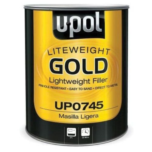 U - POL GOLD UP0745 Lightweight Body Filler, 3 L Tin - VirtuColor Supply