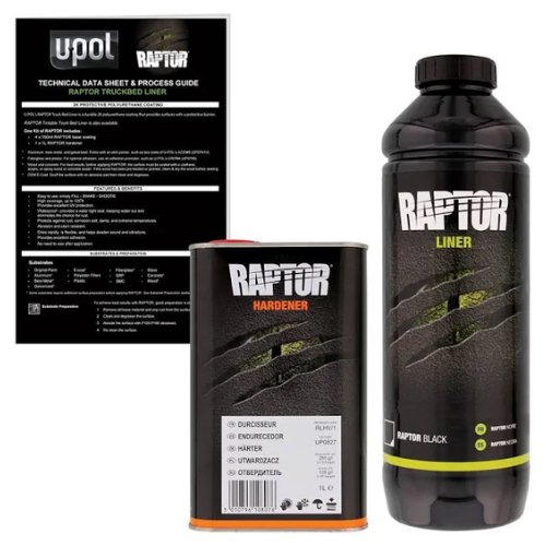 U - POL RAPTOR® UP4801 3:1 National Rule Black Raptor Kit, 1 Liter - VirtuColor Supply