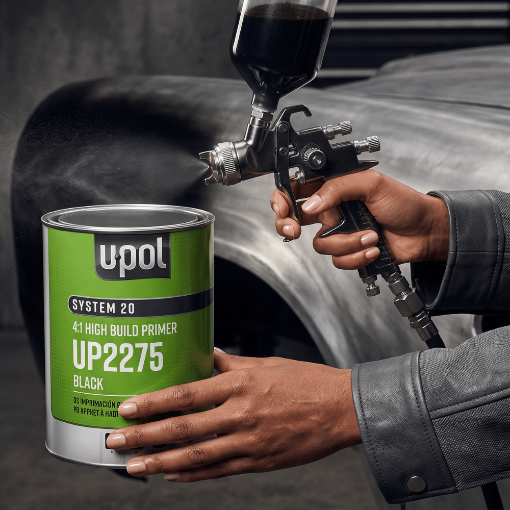 U-POL SYSTEM 20 UP2275 4:1 High-Build 2K Black Primer, 1 Gallon