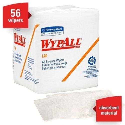 WypAll® 05701 L40 Disposable White Cleaning and Drying Towel, 56 per Pack - VirtuColor Supply